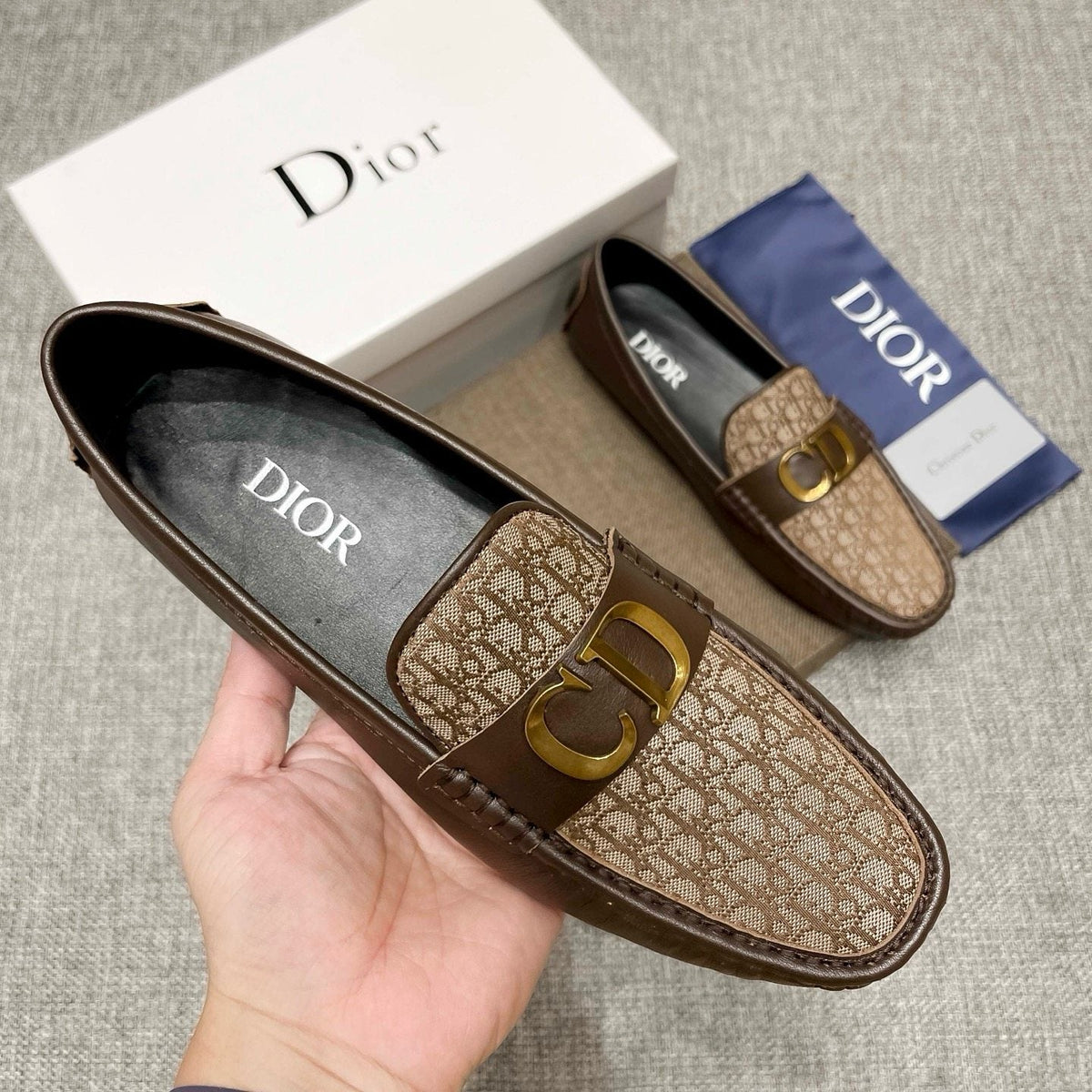 Dior Men's Monogram Hardware Loafers