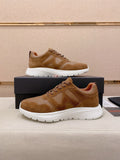 Zegna Men's Textured Low-Top Sneakers - Contrast Sole
